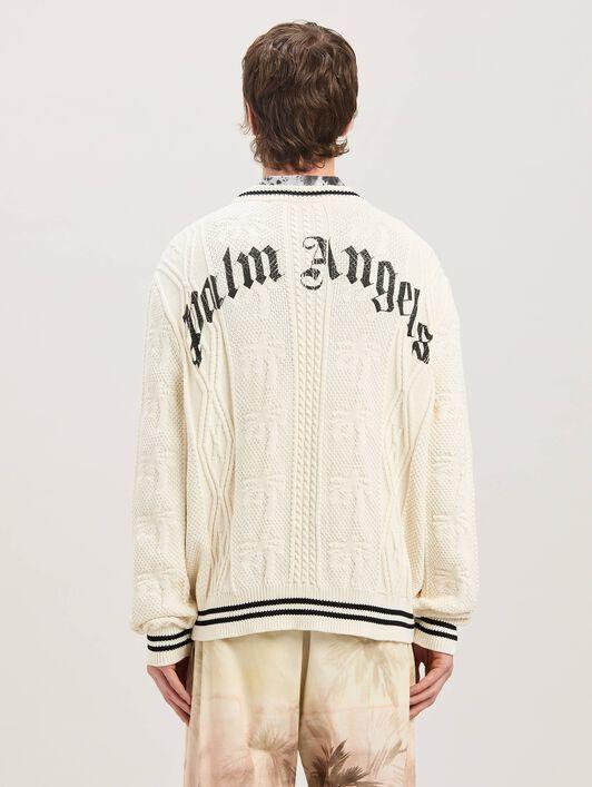 CURVED LOGO CABLE SWEATER OFF WHITE - BL Product Image