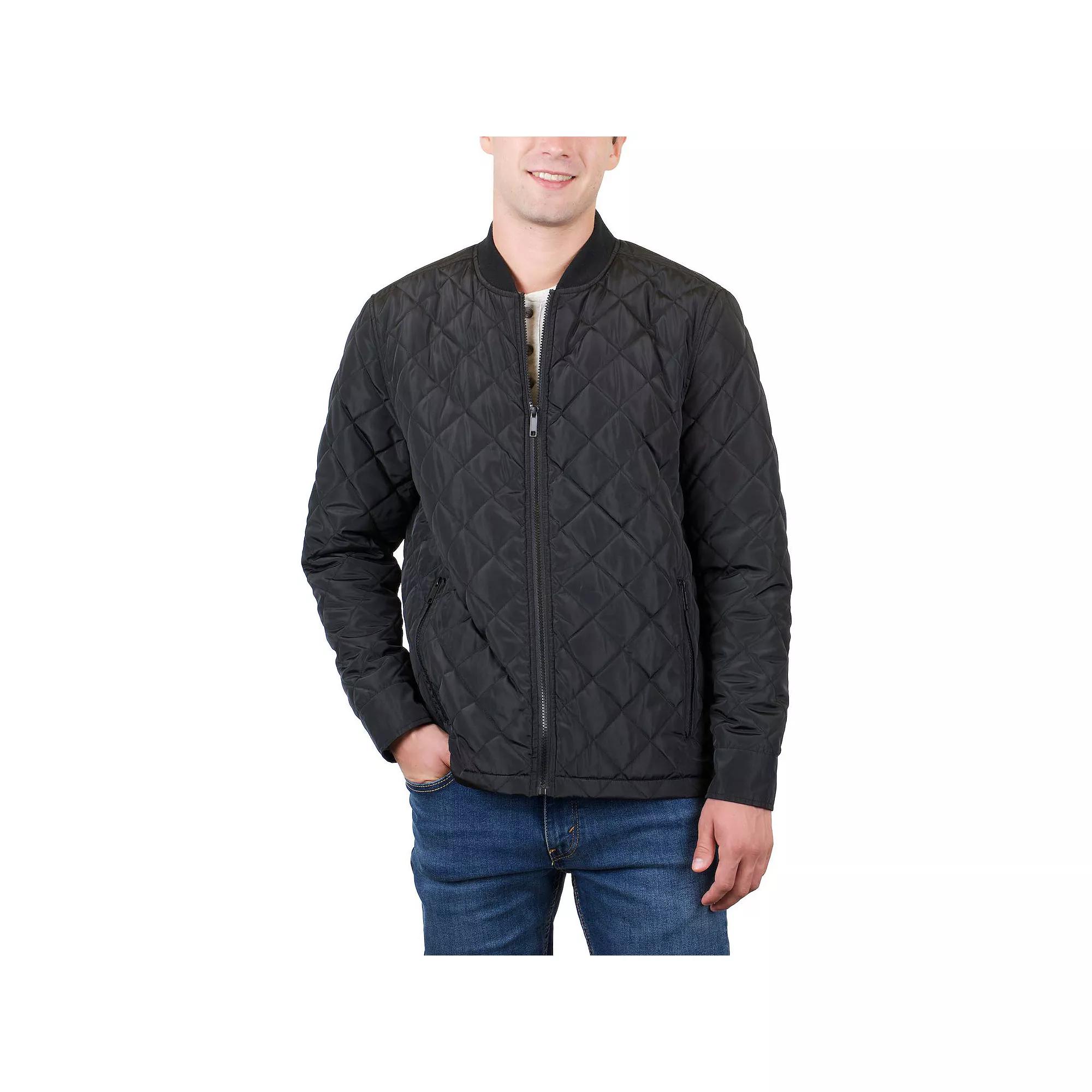 Men's The Bowery Elongated Quilted Bomber Jacket, Size: XL, Black Product Image