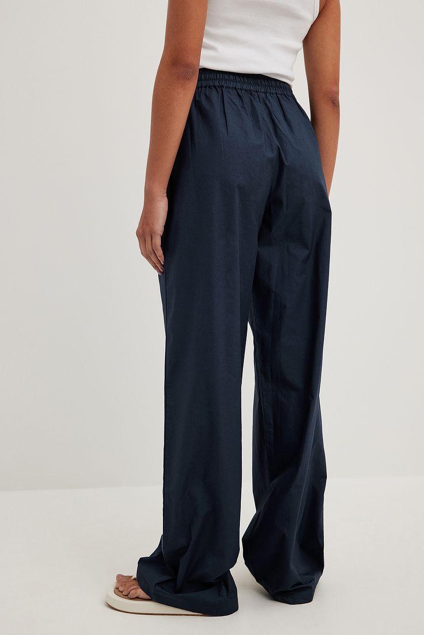 Elastic Waistband Cotton Pants Product Image