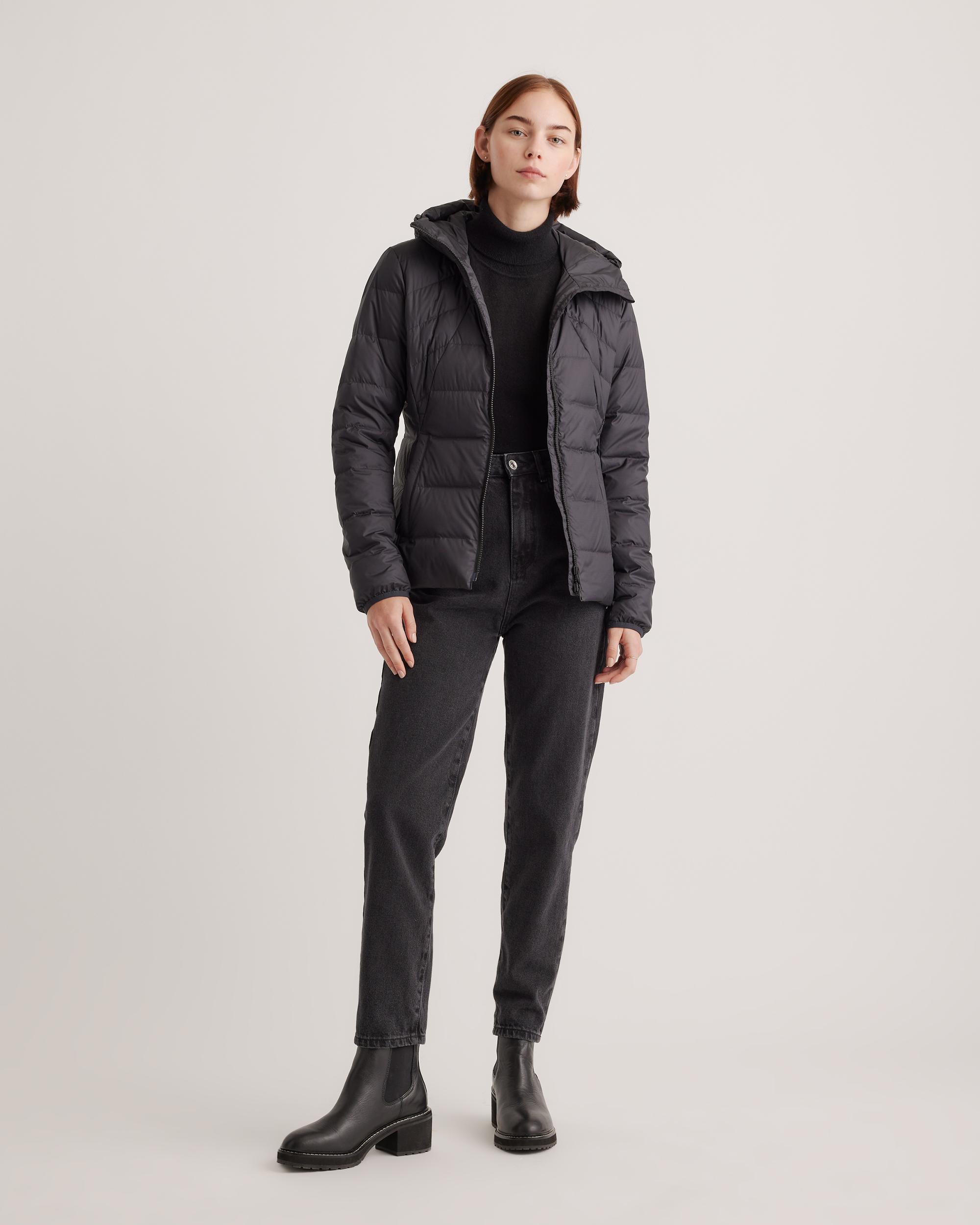 Quince | Women's Lightweight Down Packable Puffer Hooded Jacket Recycled Polyester Product Image
