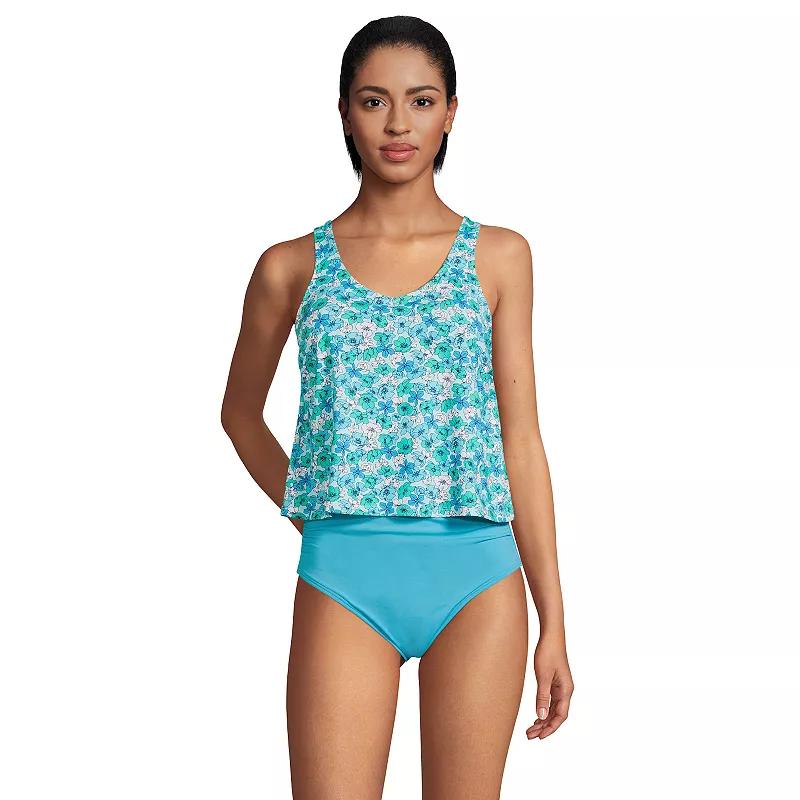 Women's Lands' End Chlorine Resistant V-neck One-Piece Fauxkini Swimsuit,  Product Image