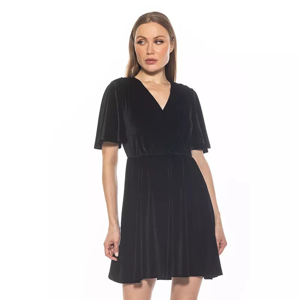 Women's ALEXIA ADMOR Oakless Flutter Sleeve Fit & Flare Dress,  Product Image