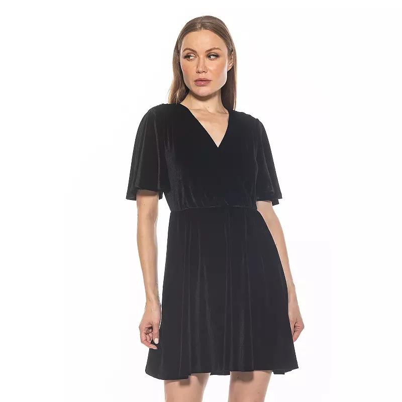 Women's ALEXIA ADMOR Oakless Flutter Sleeve Fit & Flare Dress,  Product Image