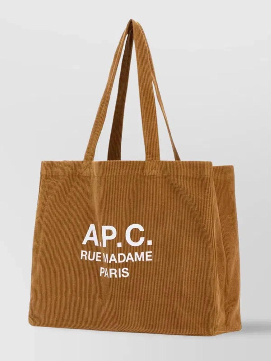 APC Corduroy Diane Shopping Bag With Dual Handles In Orange Product Image