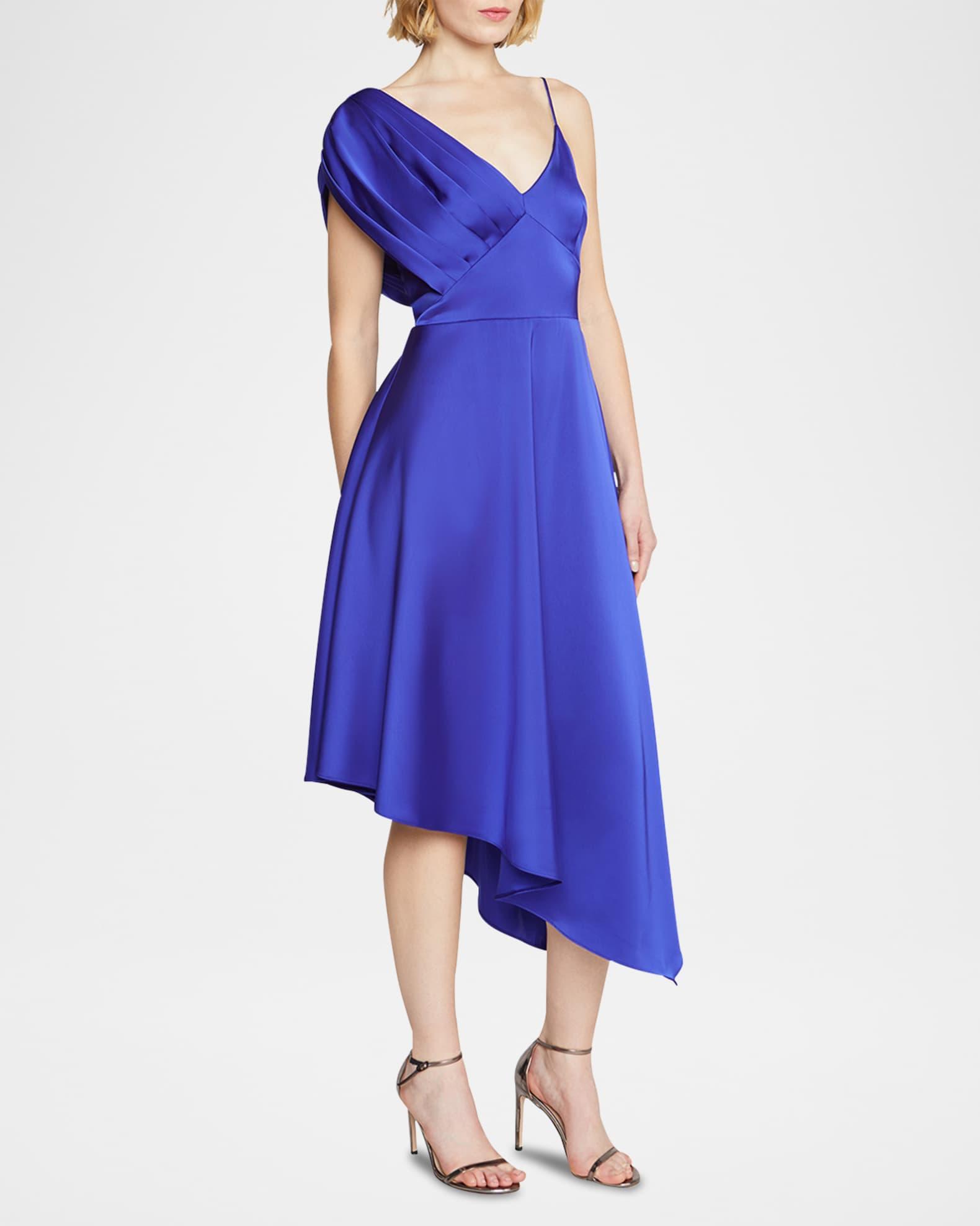 Elsie Pleated High-Low Midi Dress Product Image