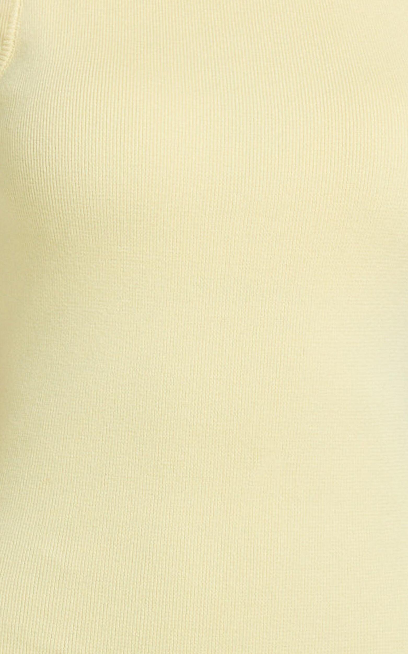 Perrie Midi Dress - High Neck Sleeveless Scoop Back Fitted Leg Split Skirt Dress in Lemon Product Image