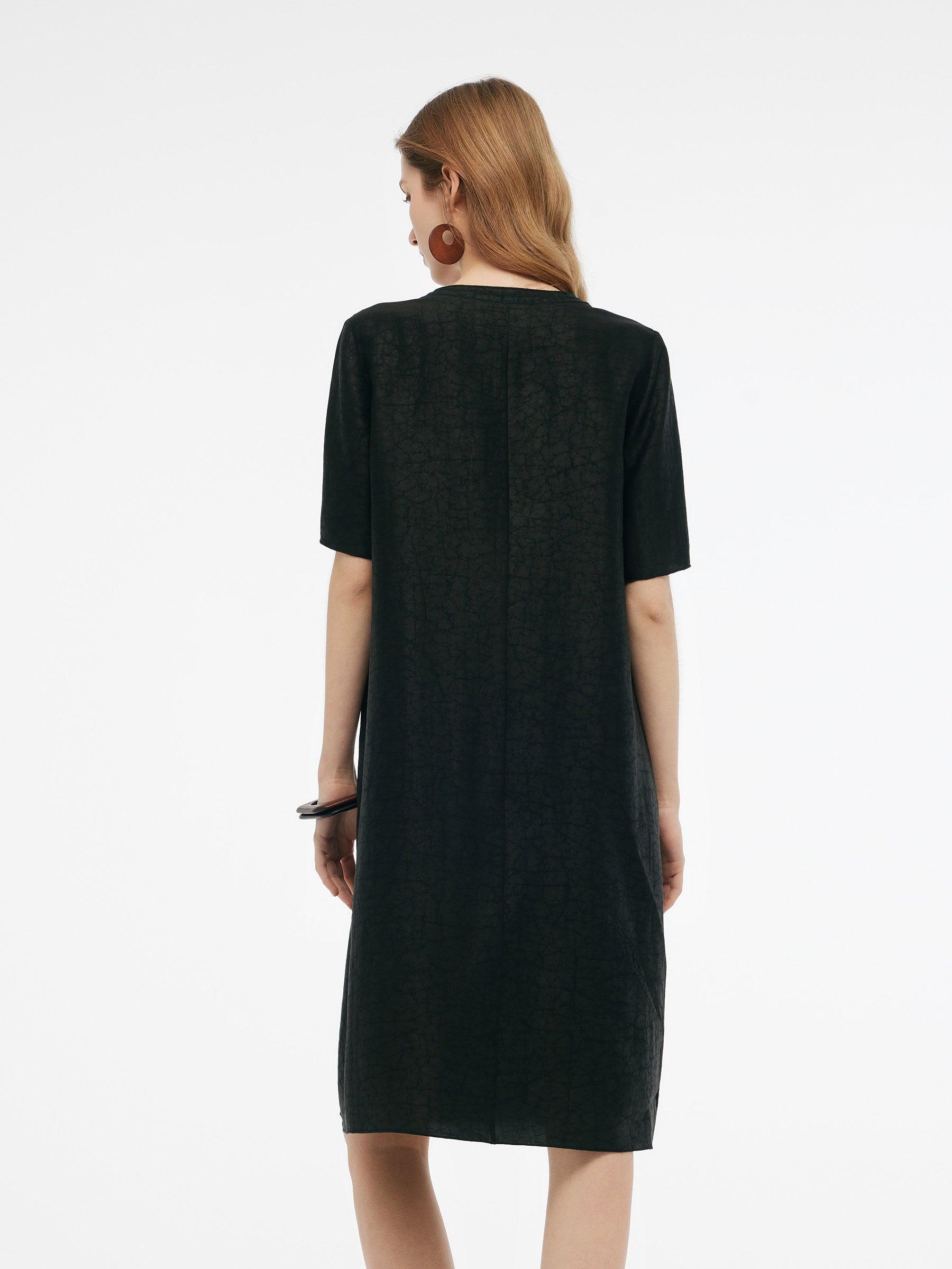 18MM Xiang Yun Silk Pockets Women Loose Fit Midi Dress Product Image