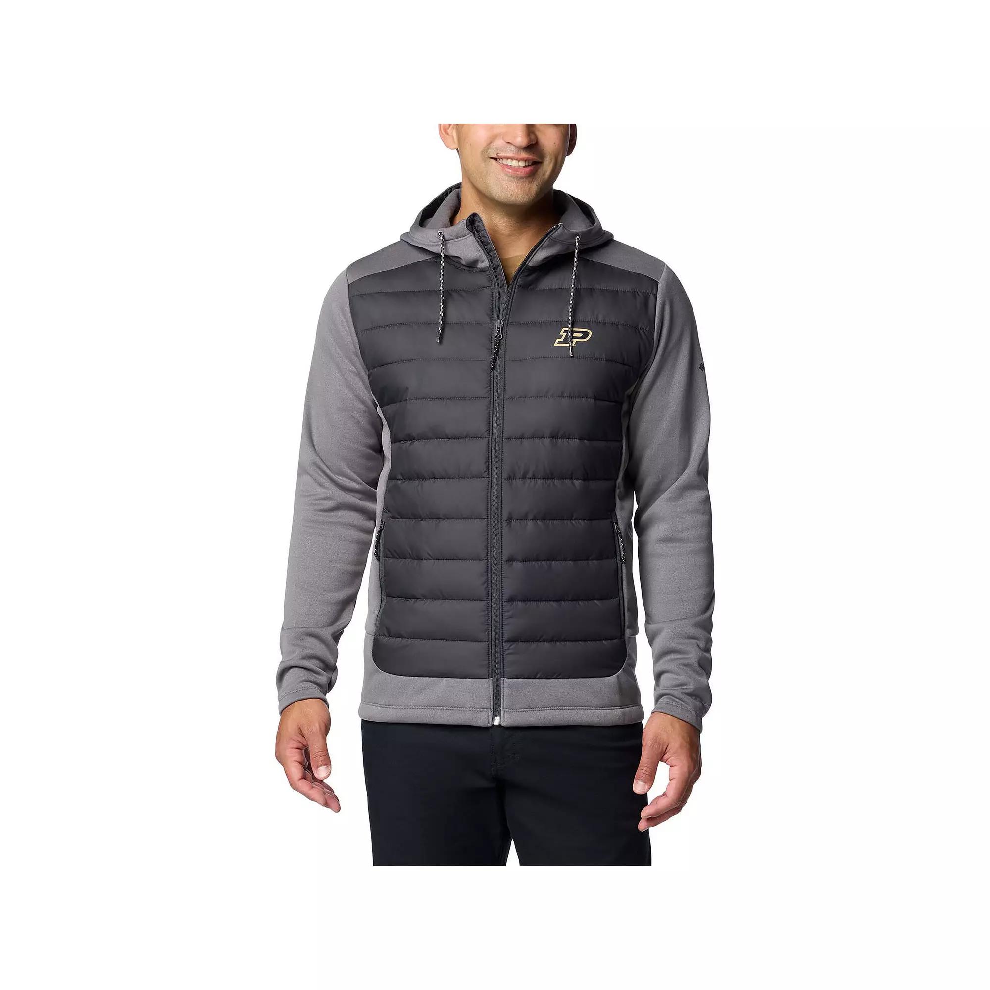 Men's Columbia Charcoal/Gray Purdue Boilermakers Out-Shield Hybrid Full-Zip Hoodie Jacket,  Product Image
