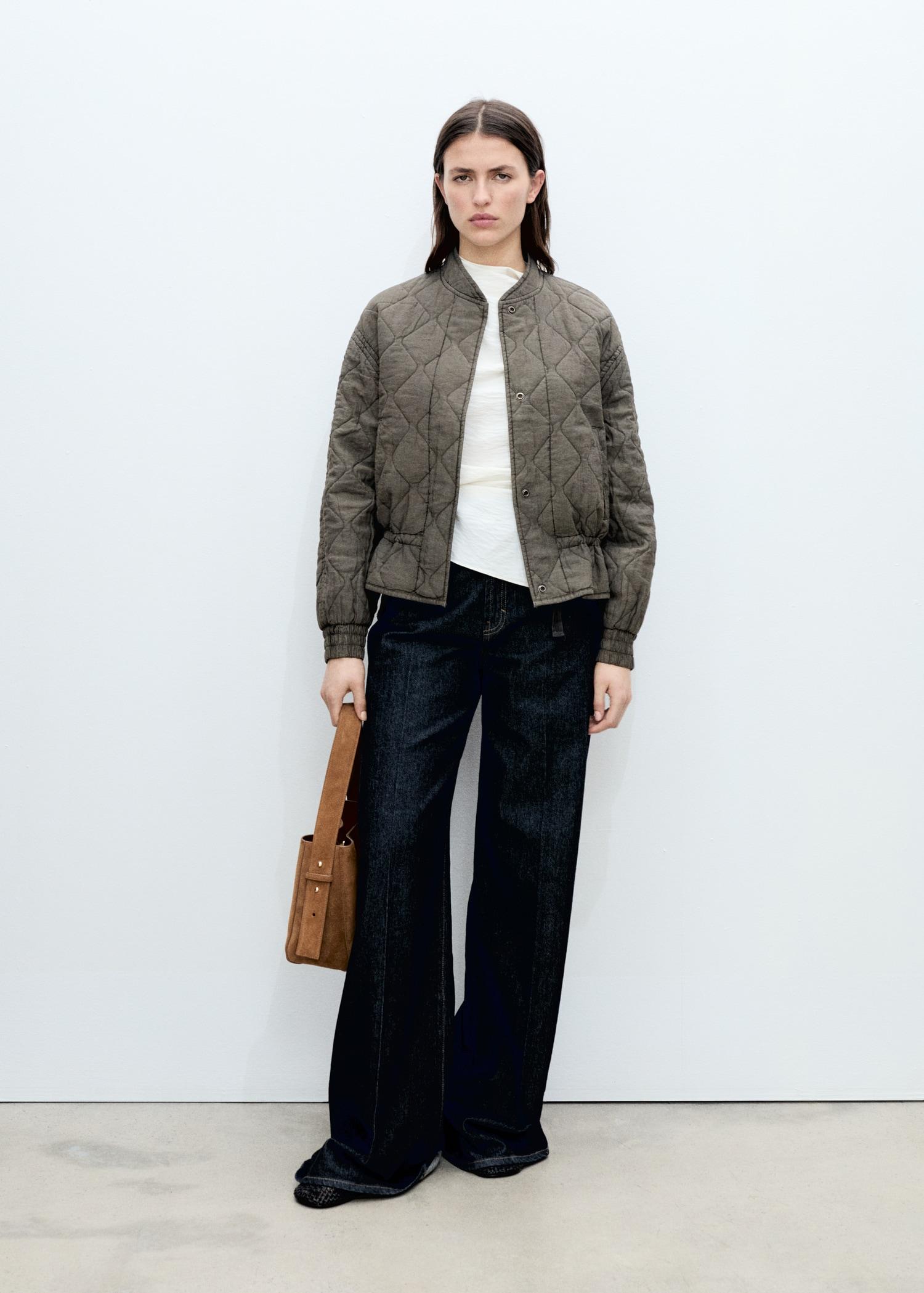Quilted bomber jacket - Women | MANGO USA Product Image