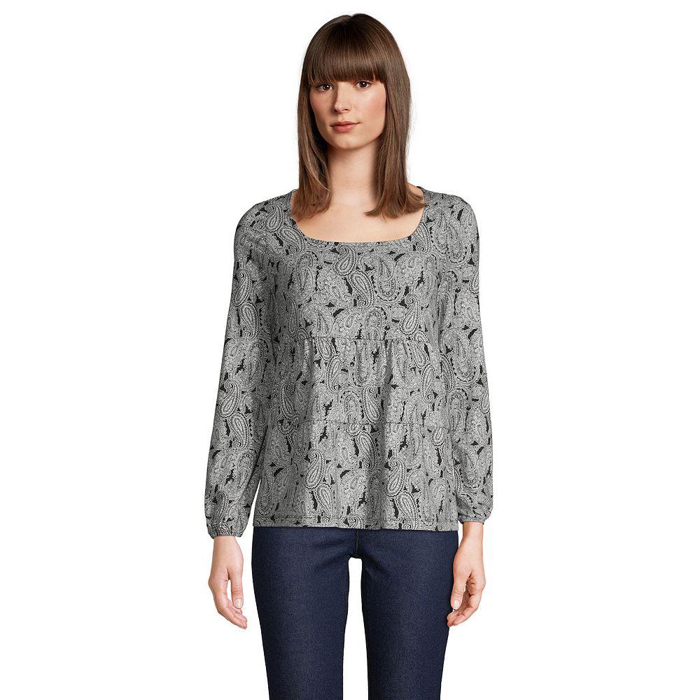 Women's Lands' End Squareneck Tiered Top,  Product Image