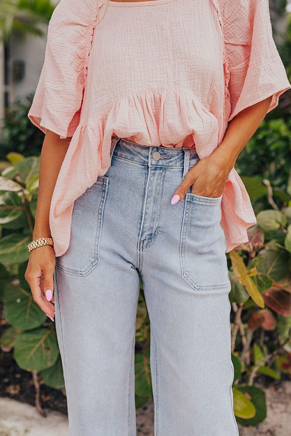 Just USA Donna High Waist Cargo Pants In Light Wash Product Image