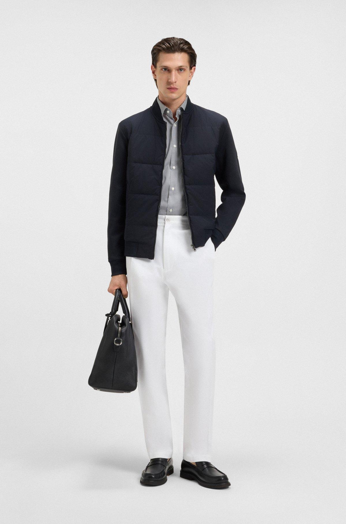 BOSS - Zip-up sweatshirt with padded front - Dark Blue Product Image