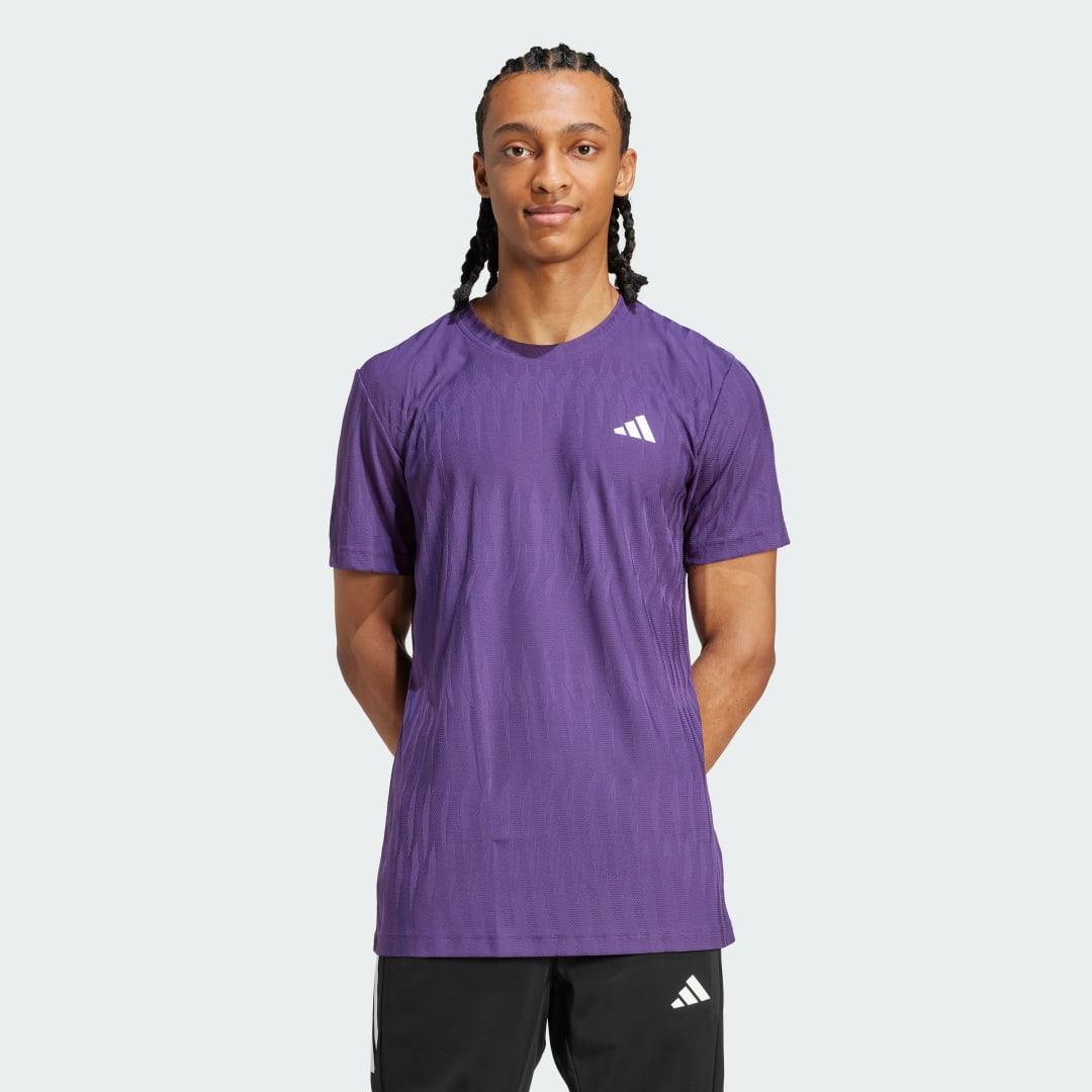 adidas Tennis Climacool+ AIRCHILL FreeLift Tee Aurora Plum 2XL Mens Product Image
