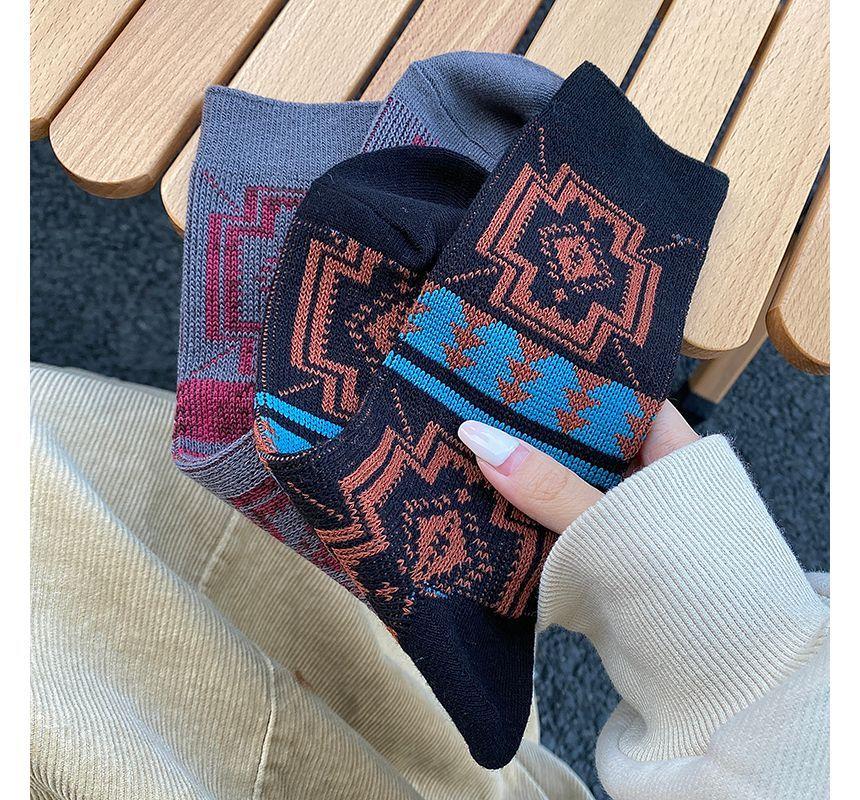 Traditional Pattern Mid Calf Socks Product Image