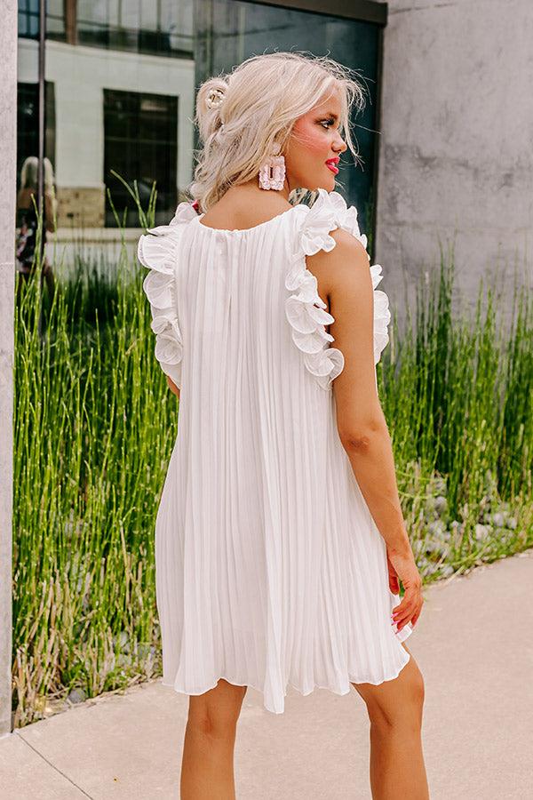 Honeysuckle Dreams Pleated Dress In White Product Image