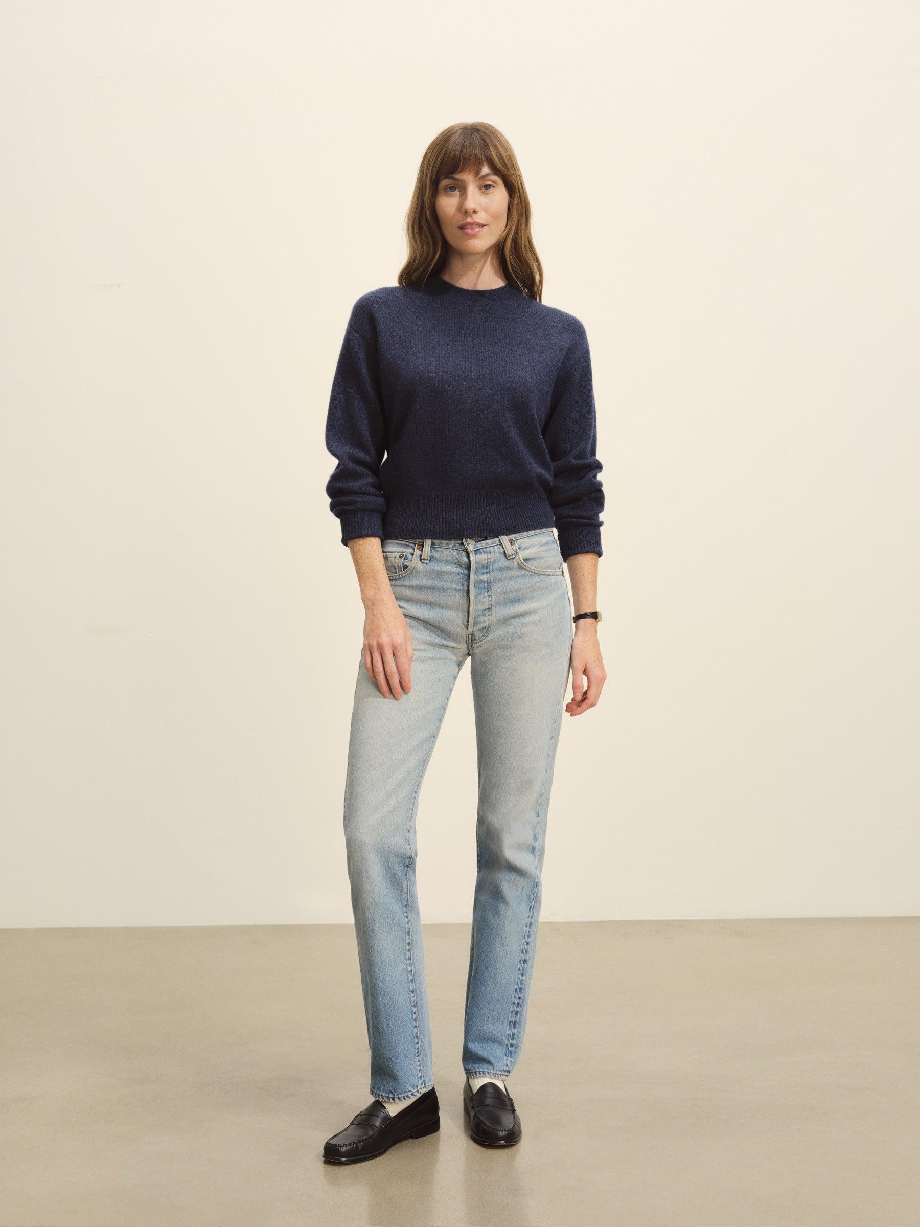 Rainstorm Heather Idyllwild Cashmere Crew Product Image