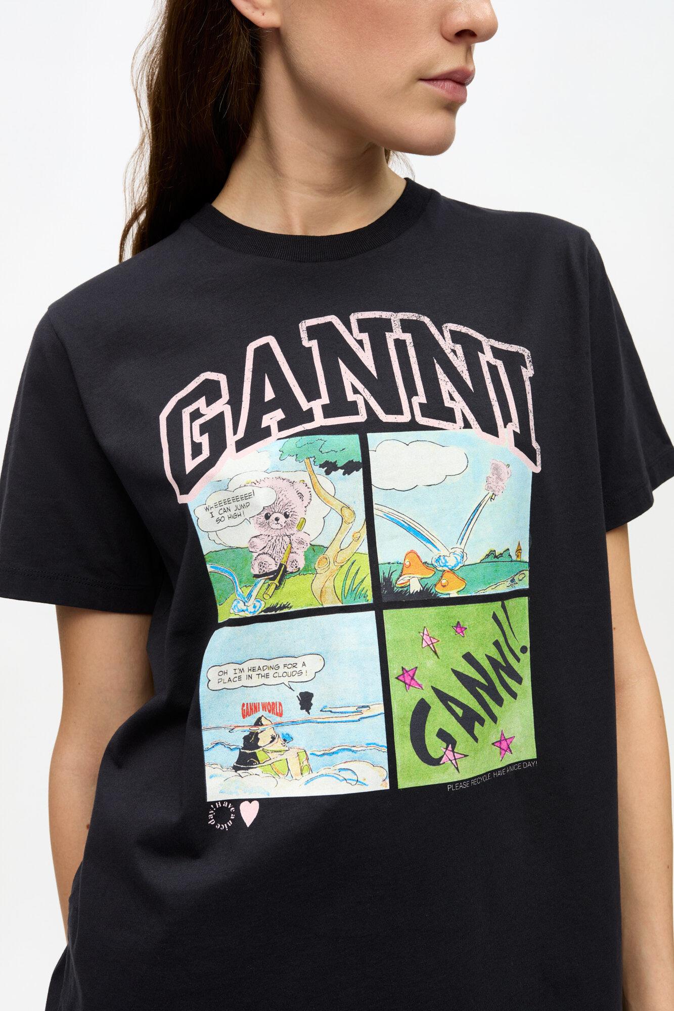 Black Basic Jersey Teddy Relaxed T-shirt Product Image