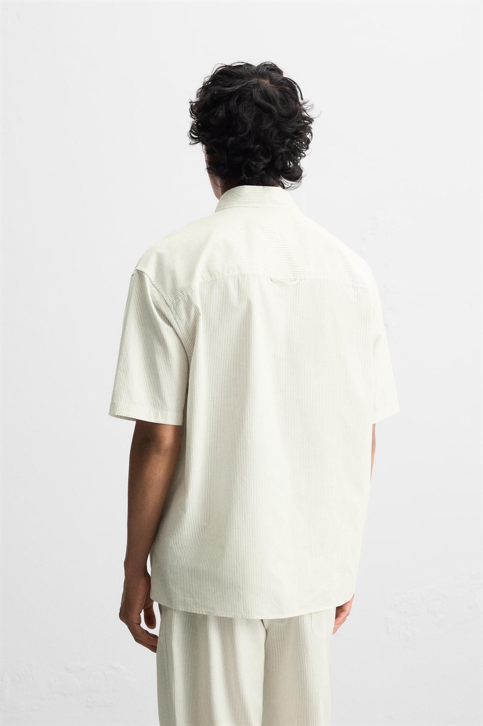 COTTON-HEMP STRIPED SHIRT Product Image