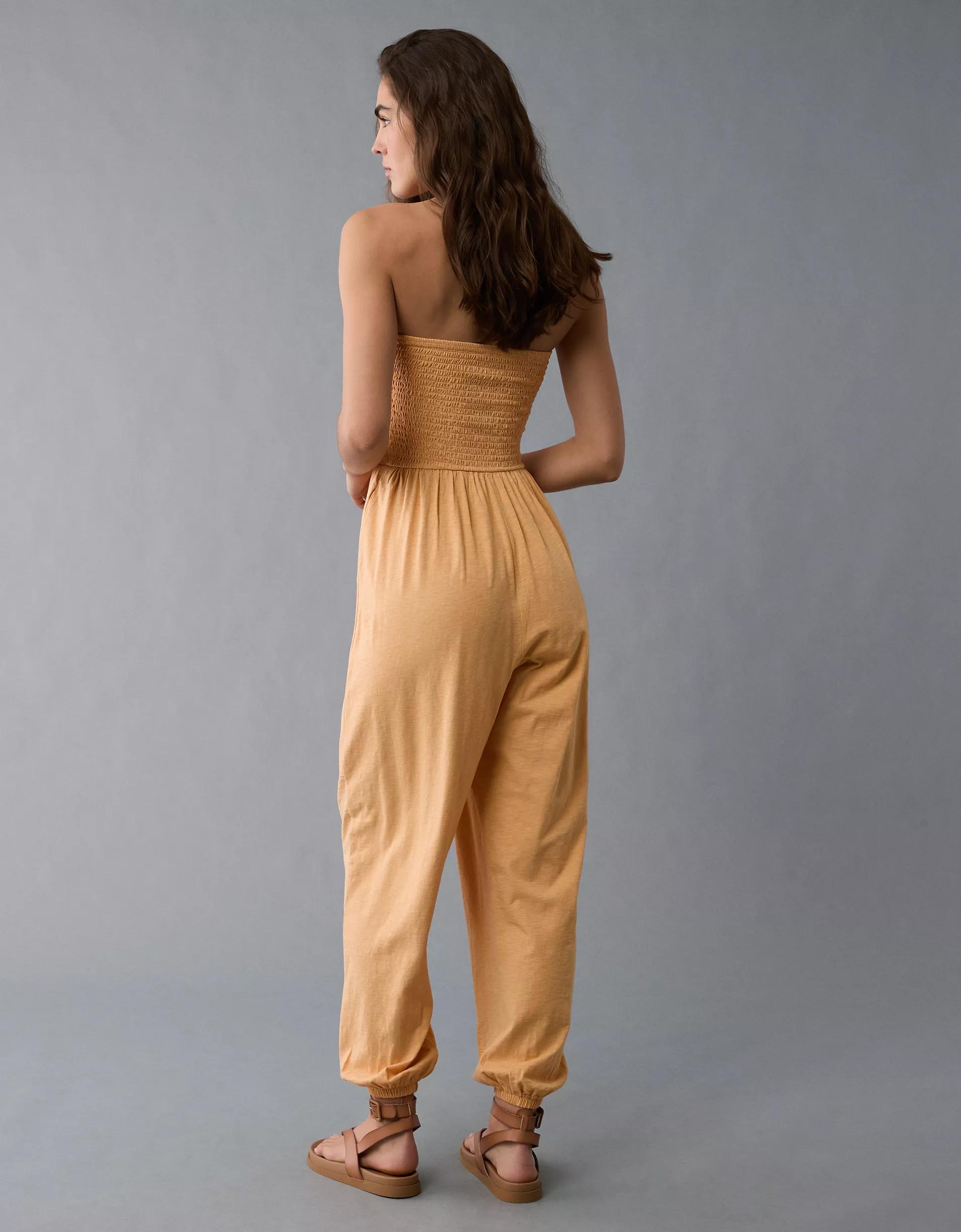 AE Sunchaser Knit Smocked Tube Jumpsuit Product Image