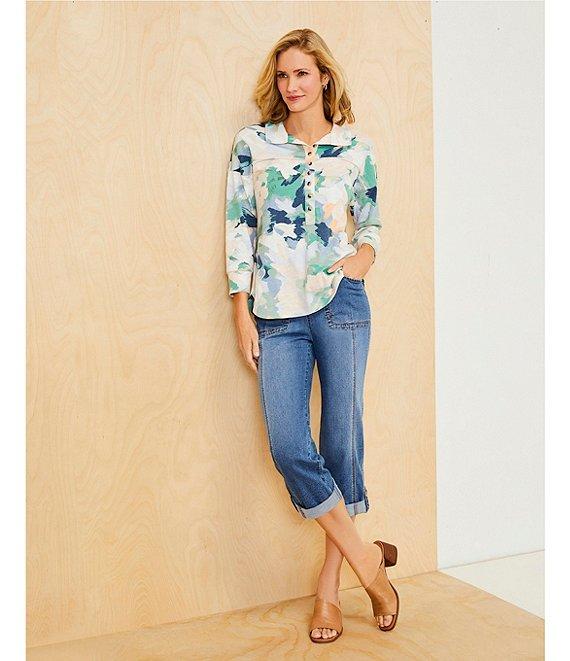 Westbound the Utility Crop Mid Rise Pull-On Denim Pants Product Image