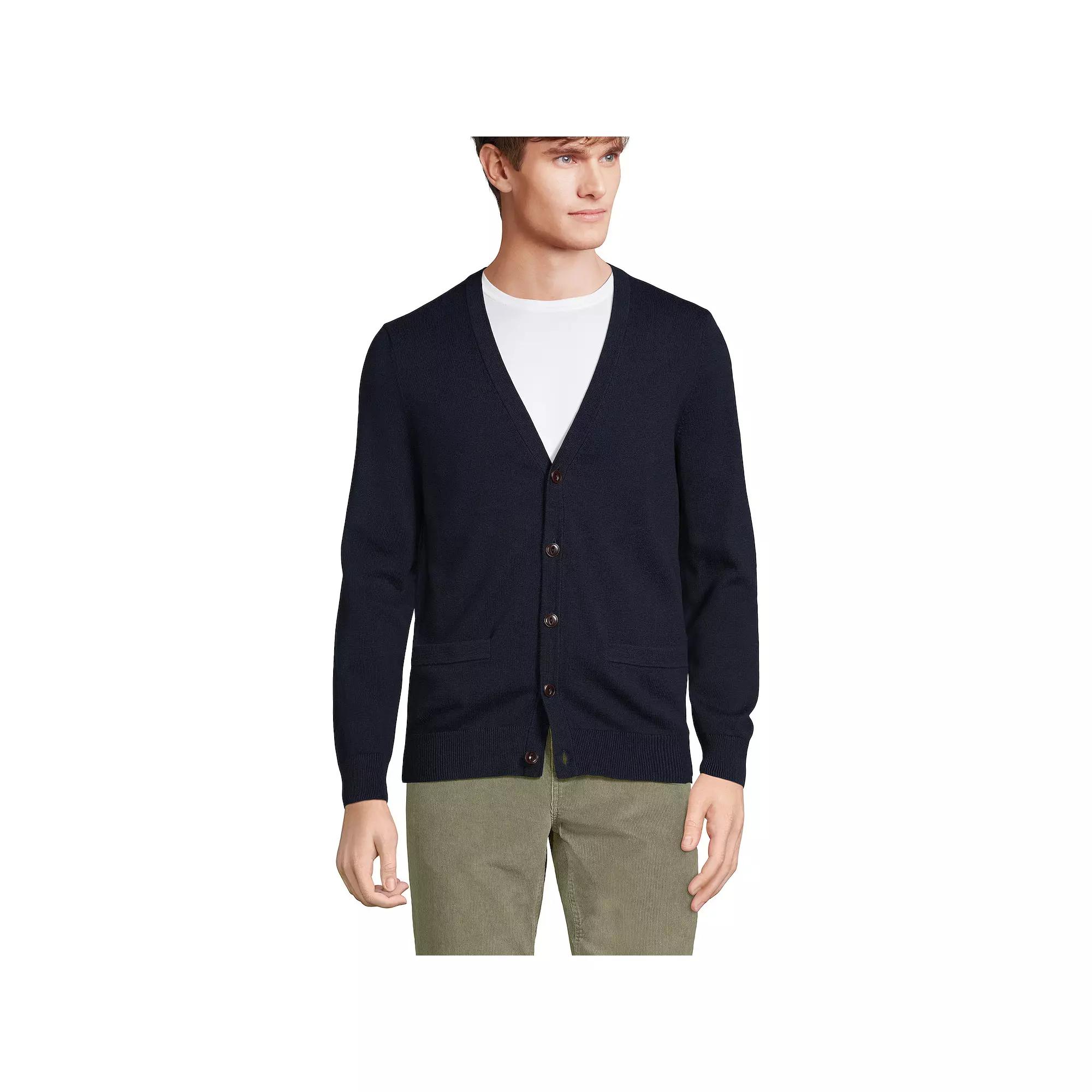 Big & Tall Lands' End Cotton Cardigan, Men's,  Product Image