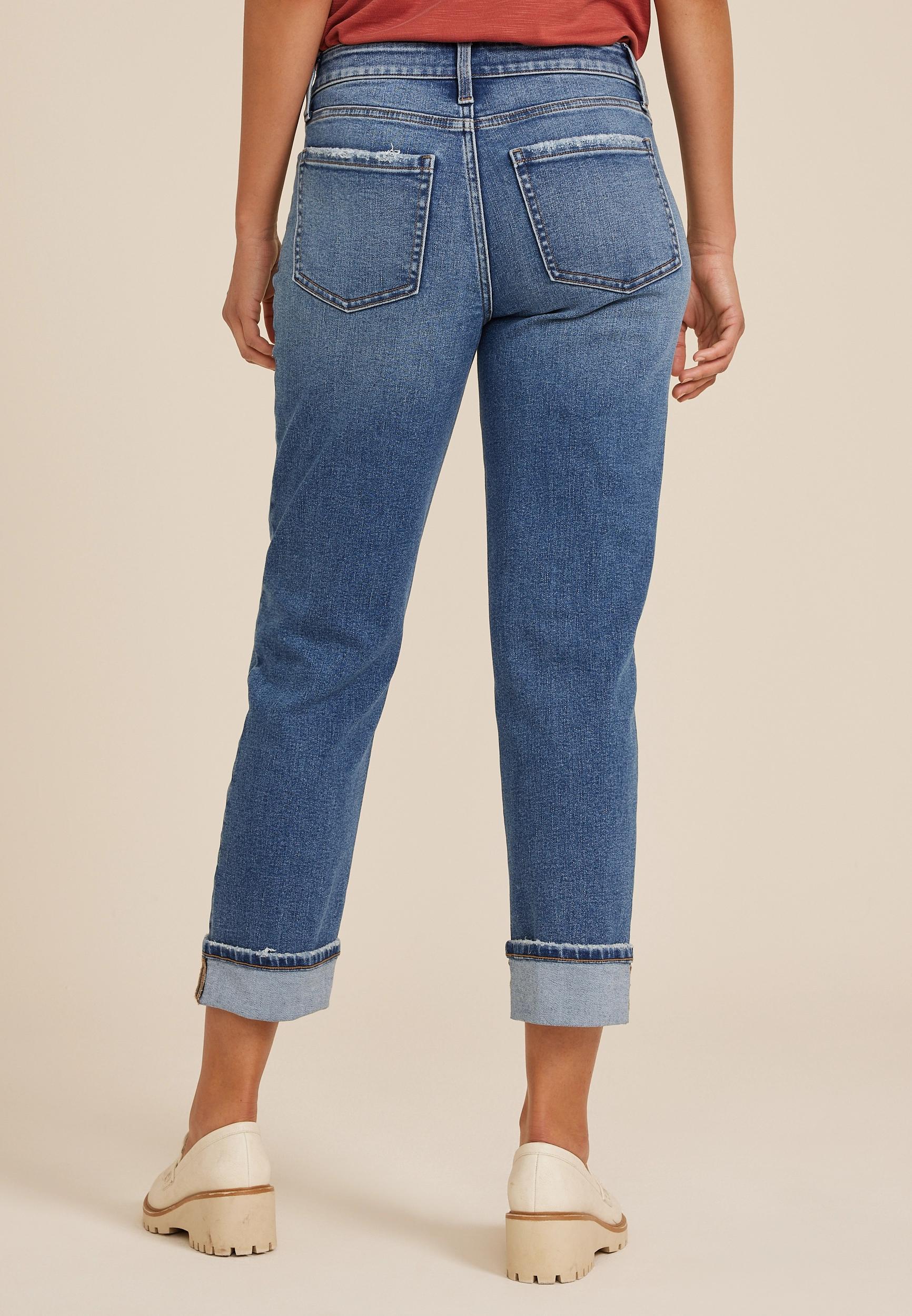 m jeans by maurices™ High Rise Boyfriend Straight Cropped Jean Product Image