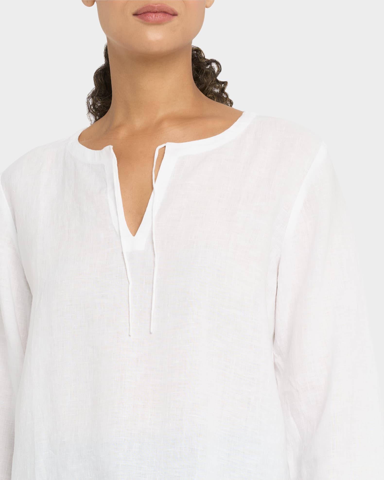 Tie-Neck Organic Linen Top Product Image