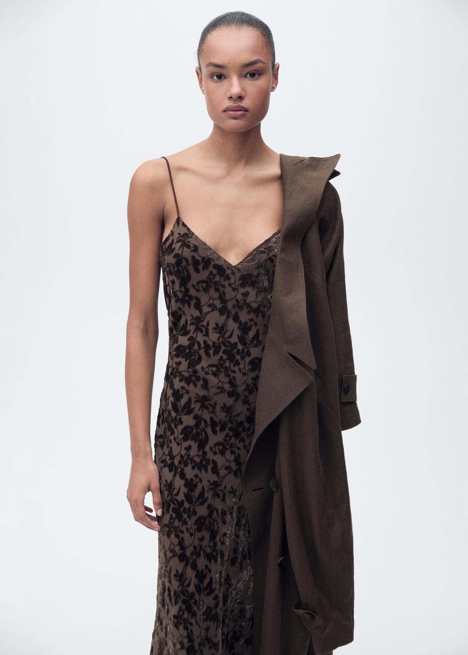 Devoré floral dress - Women | MANGO USA Product Image