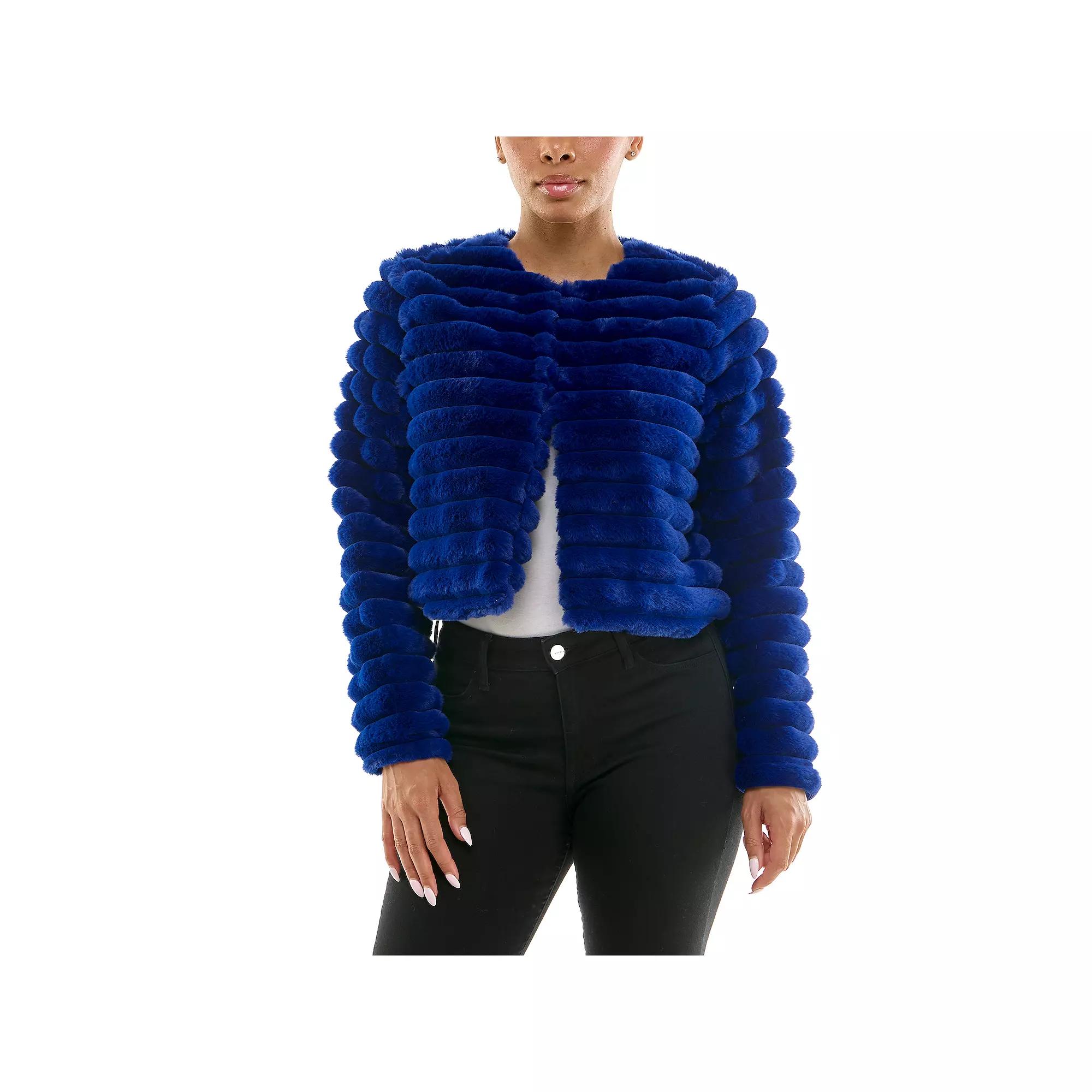 Women's Nina Leonard Long Sleeve Faux Fur Bolero,  Product Image