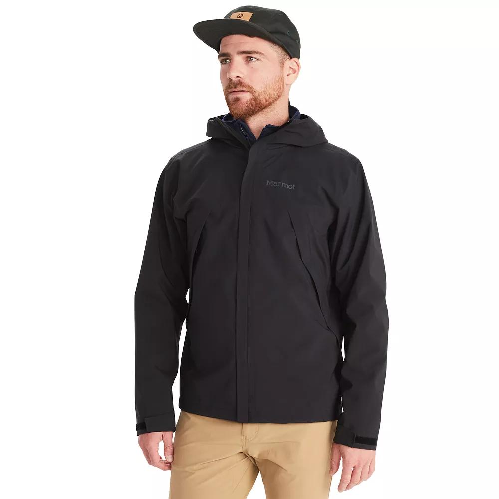 Men's Marmot PreCip Eco Pro Hooded Rain Jacket, Size: Small, Black Product Image