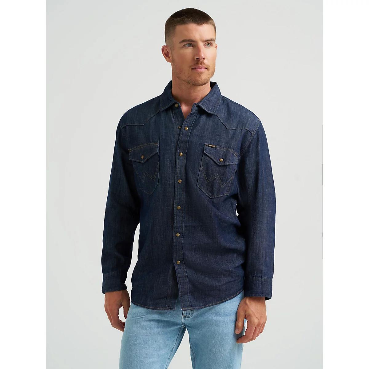 Men's Denim Western Snap Front Shirt in Rise Product Image