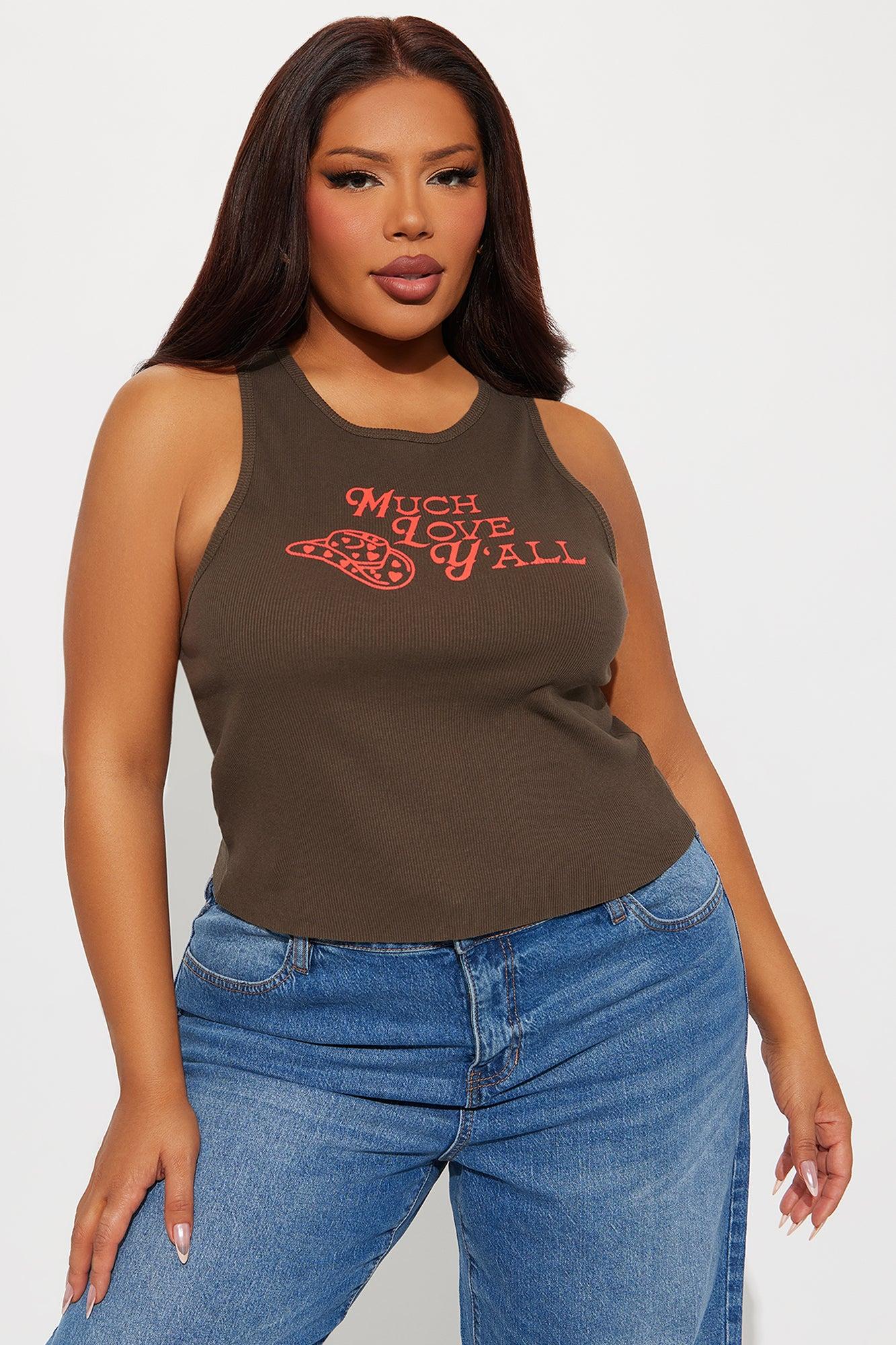 Howdy Love Ya'll Tank Top - Chocolate Product Image