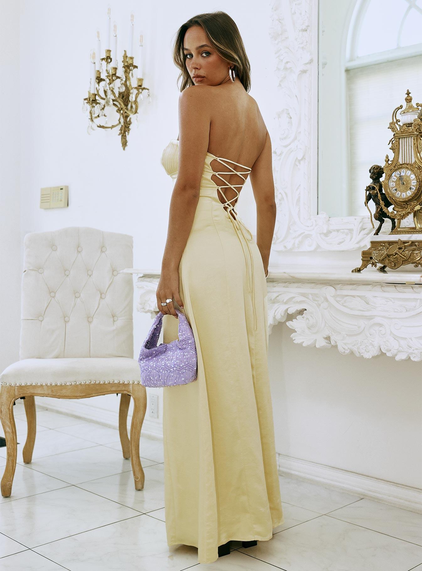 Masterpiece Strapless Maxi Dress Yellow Product Image