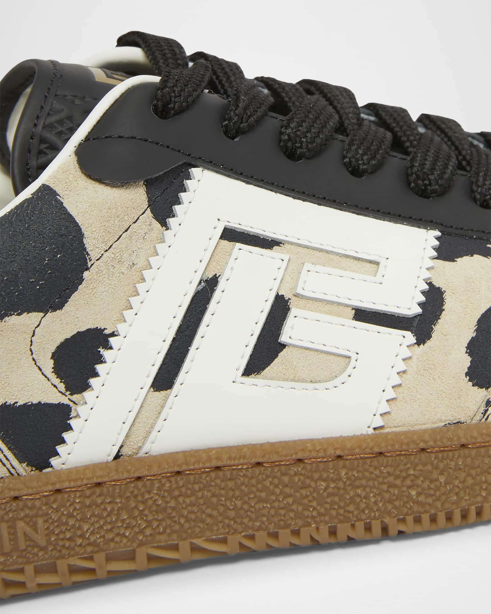 Swan Snow Leopard-Print Suede Low-Top Sneakers Product Image