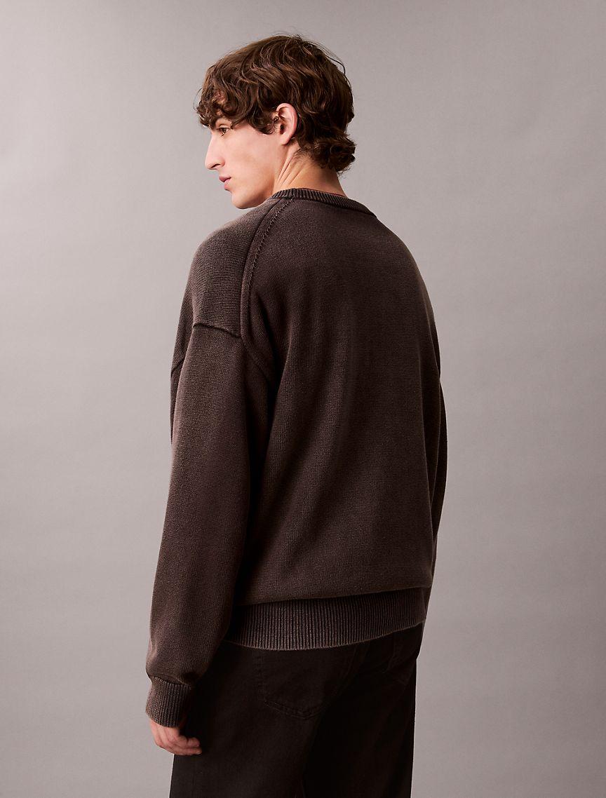 Cotton Relaxed Crewneck Sweater Product Image