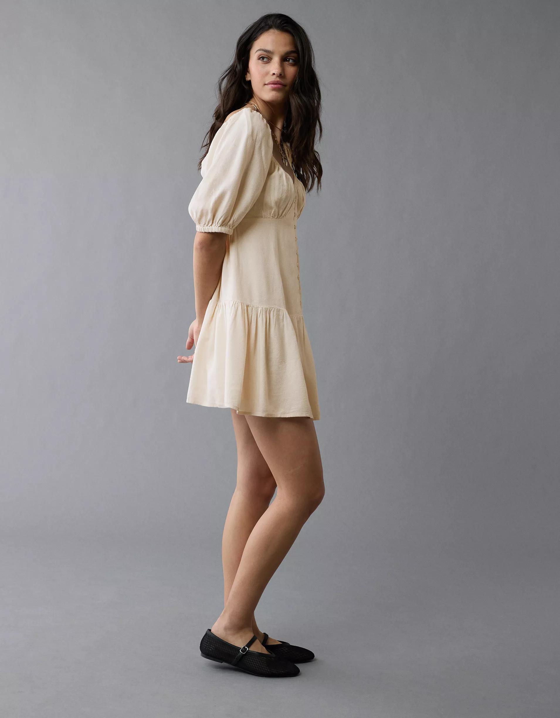 AE Puff Sleeve Babydoll Dress Product Image