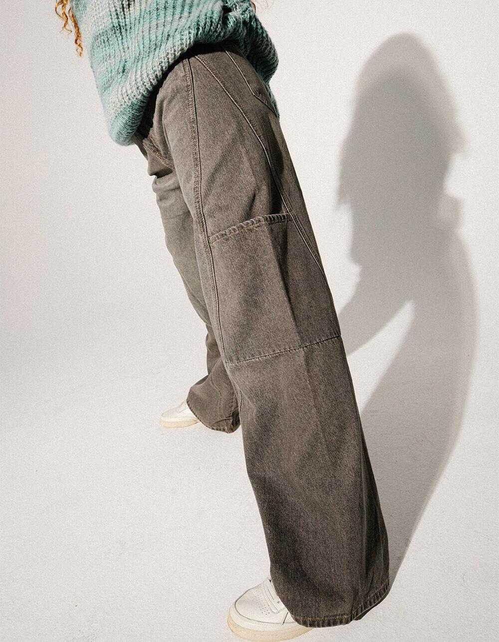 RSQ Womens Horizontal Seam Wide Leg Jeans - GREY DENIM Product Image