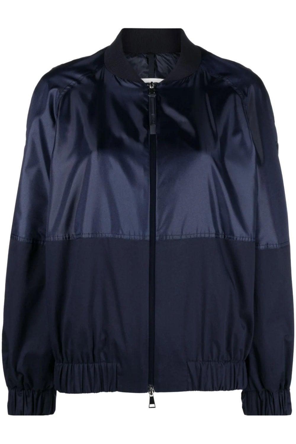 MONCLER Gobie Satin And Cotton-blend Twill Bomber Jacket In Navy Product Image