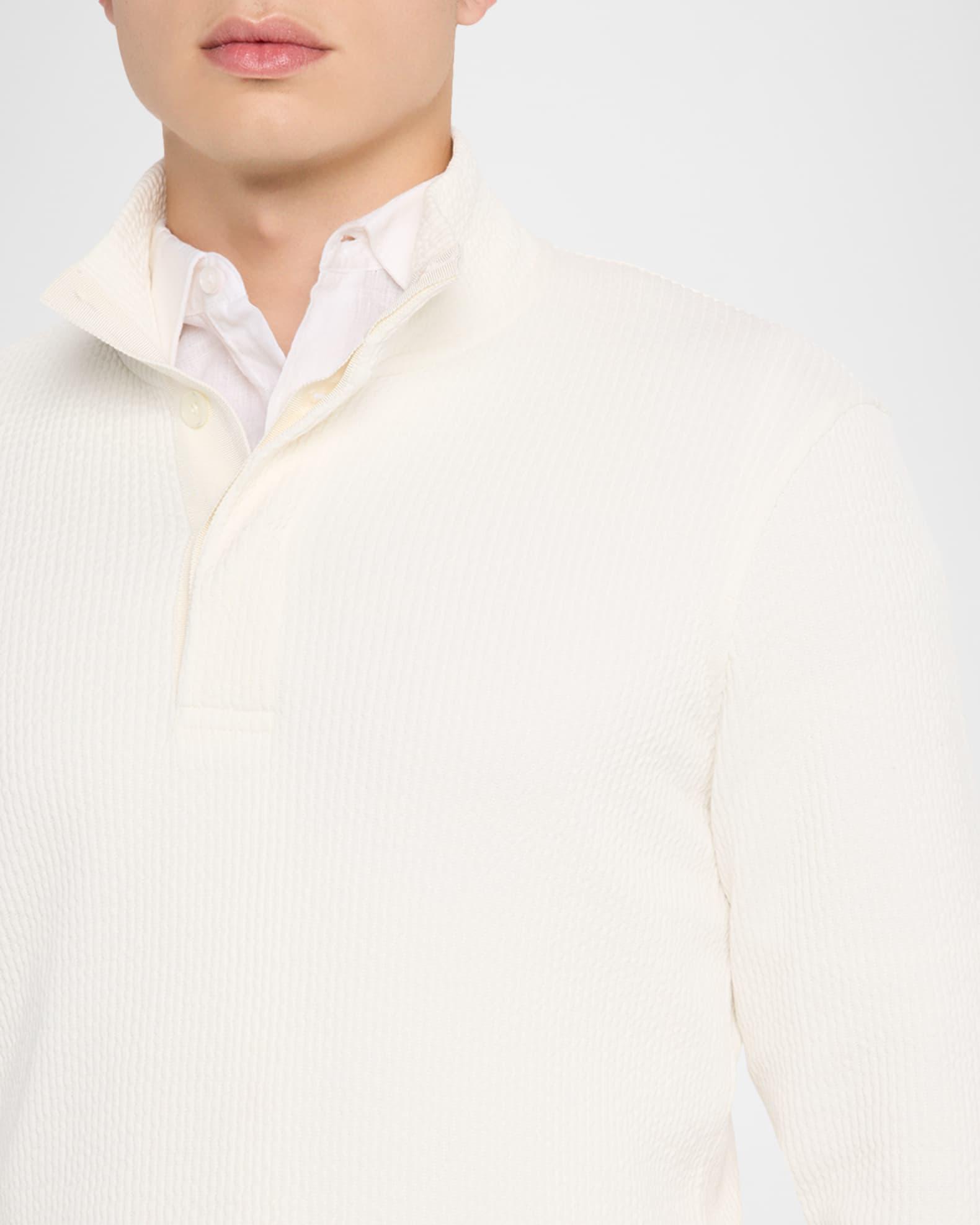 Men's Mazari Capri Collar Three-Button Seersucker Sweater Product Image