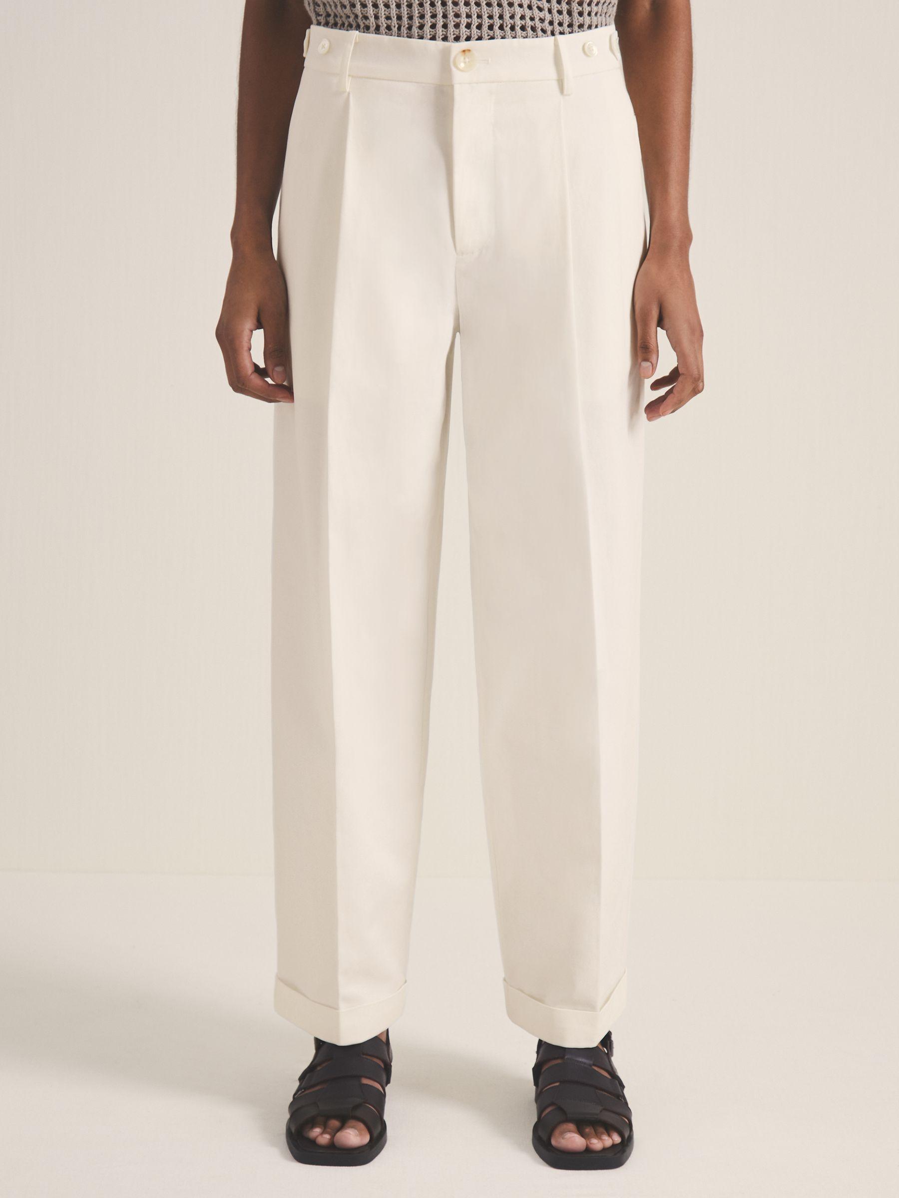 Reiss | Les 100 Ciels Wide Leg Trousers in White Product Image