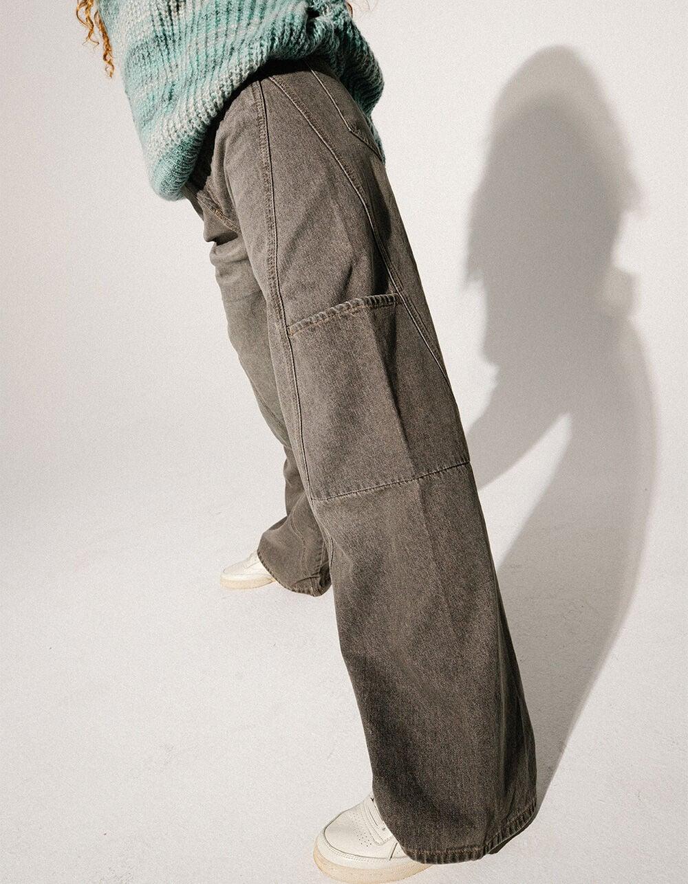 RSQ Womens Horizontal Seam Wide Leg Jeans - GREY DENIM Product Image
