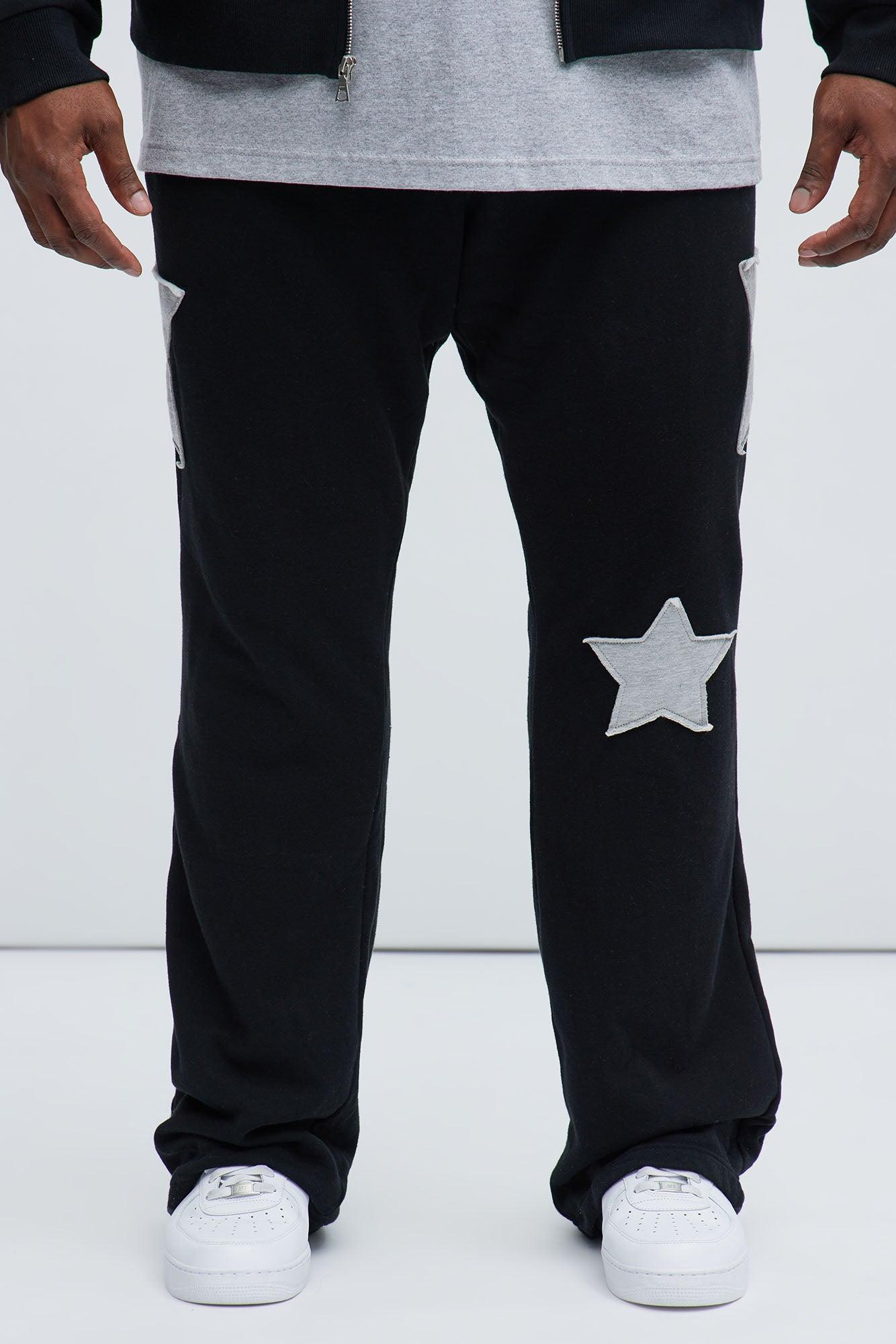 Tyson Stars Skinny Flared Sweatpants - Black Product Image