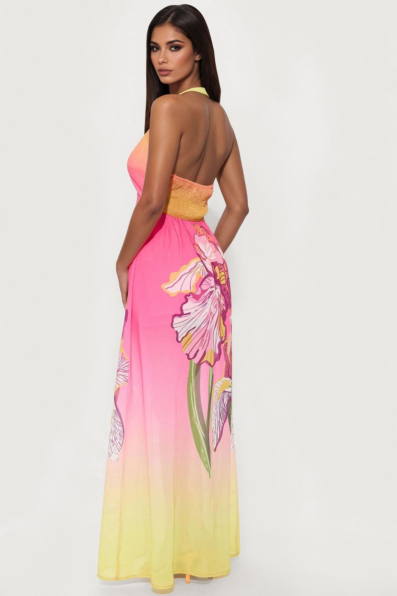 Tropic Goddess Skirt Set - Hot Pink/combo Female Product Image