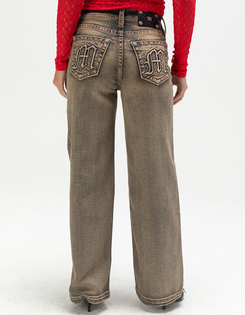 MISS ME Womens High Rise Wide Leg Jeans - Dark Wash Product Image