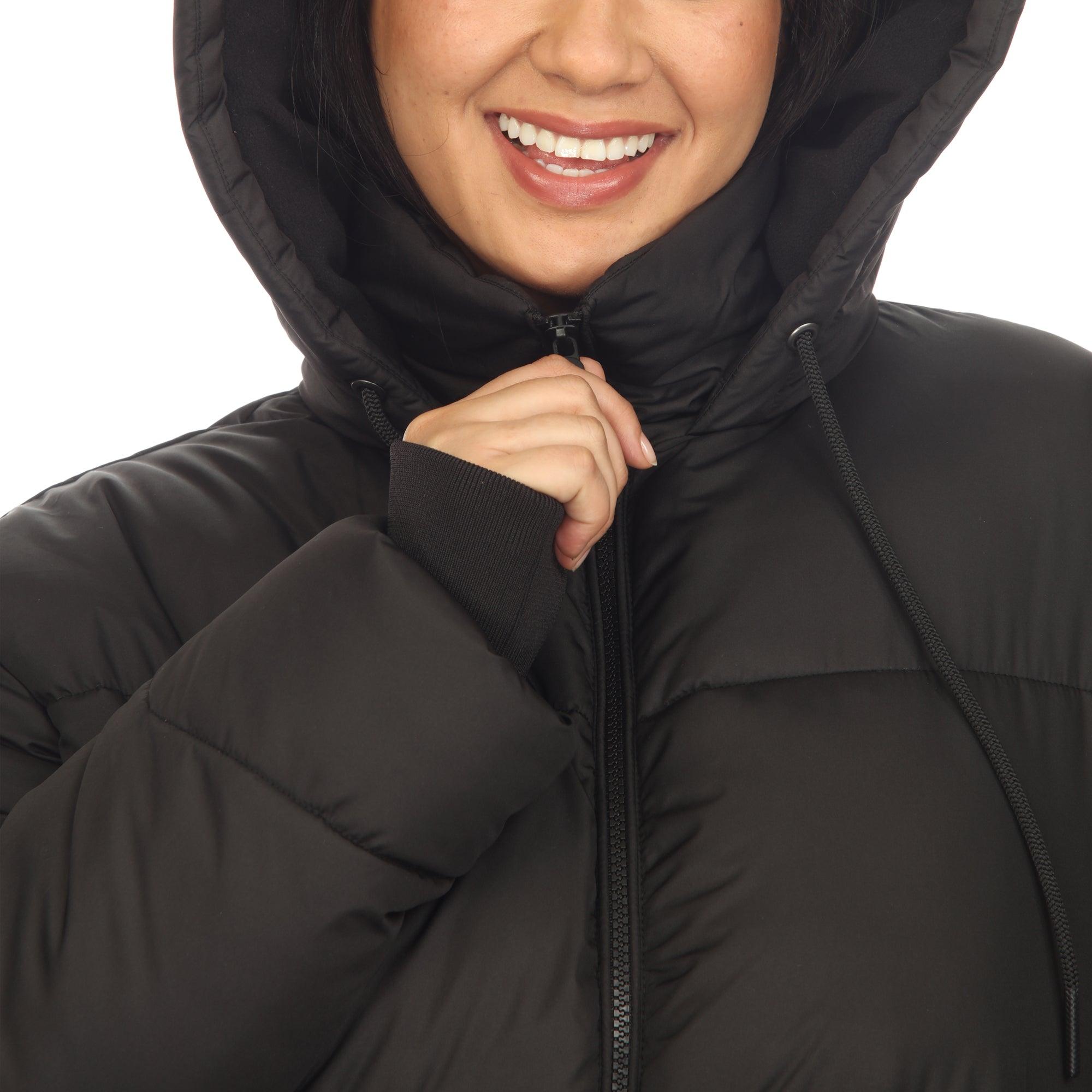 Full Front Zip Hooded Bomber Puffer Coat - Plus Product Image