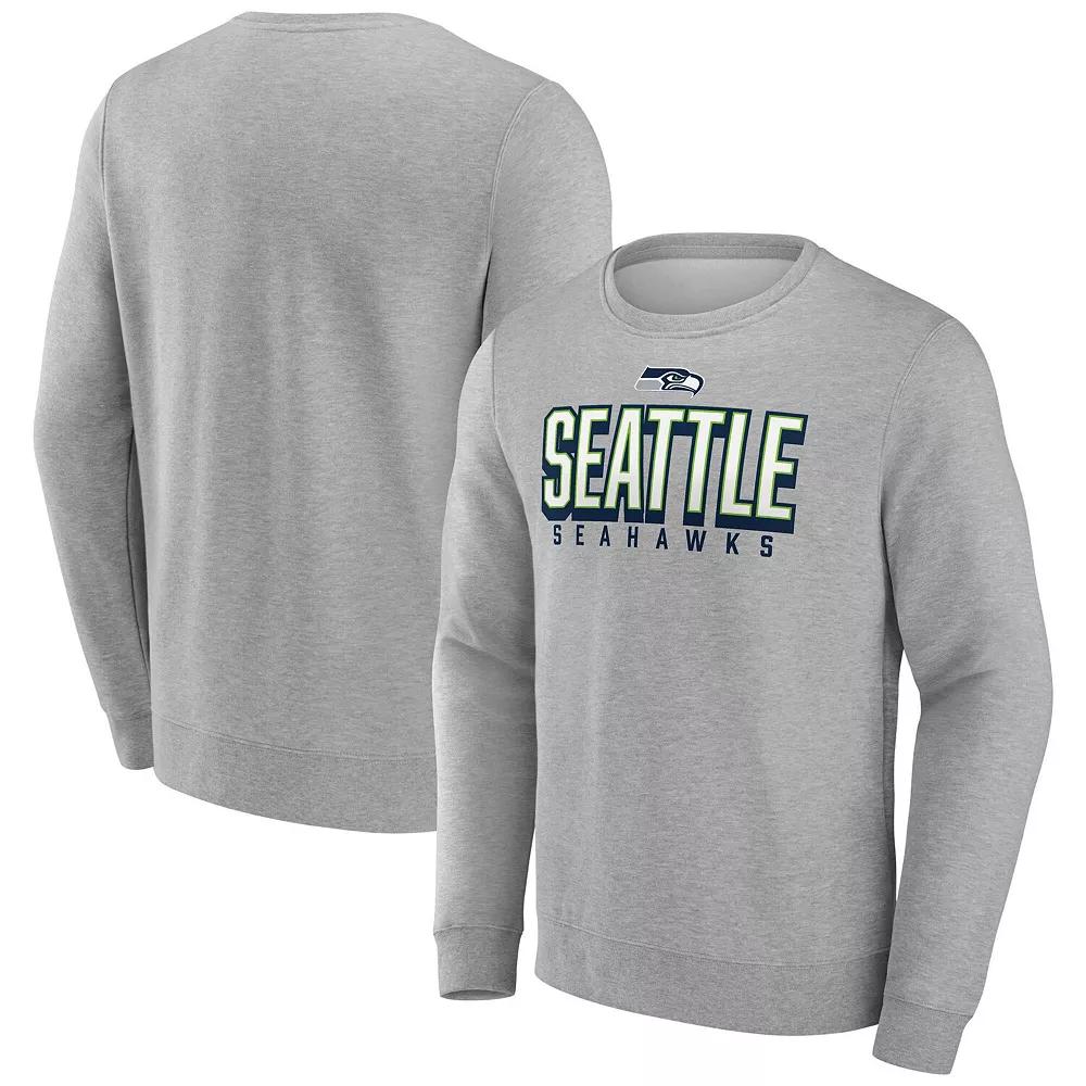 Men's Fanatics Heather Gray Seattle Seahawks Bold Move Pullover Sweatshirt,  Product Image