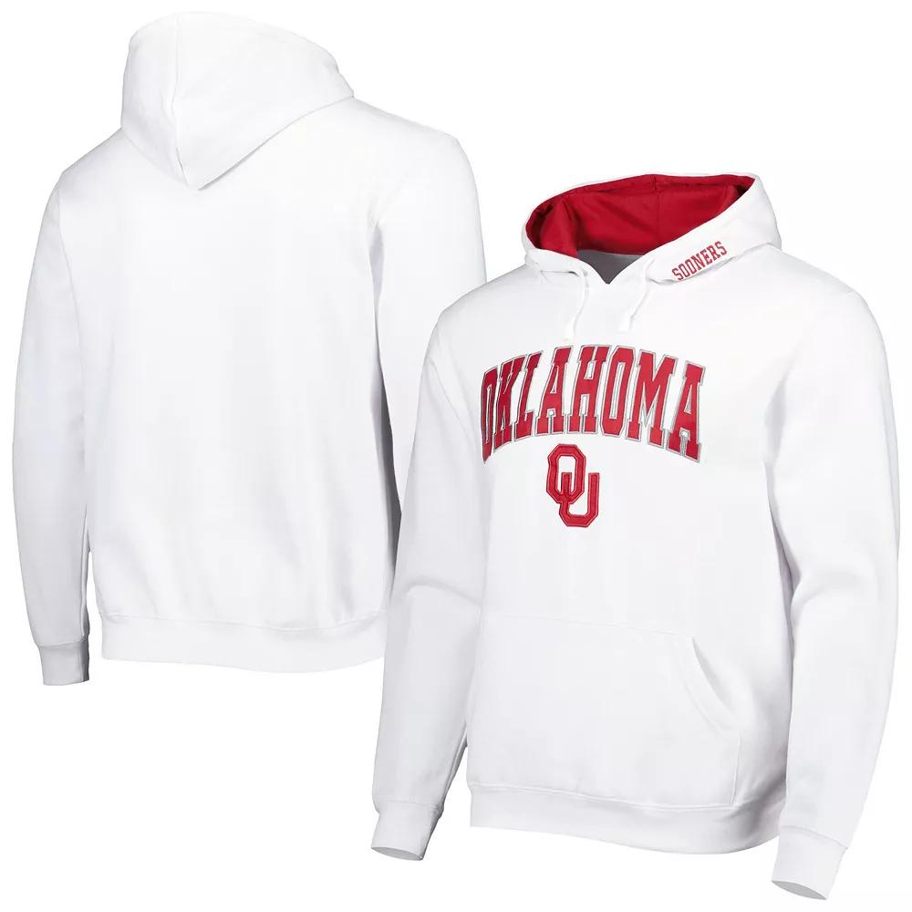 Men's Colosseum White Oklahoma Sooners Arch & Team Logo 3.0 Pullover Hoodie,  Product Image