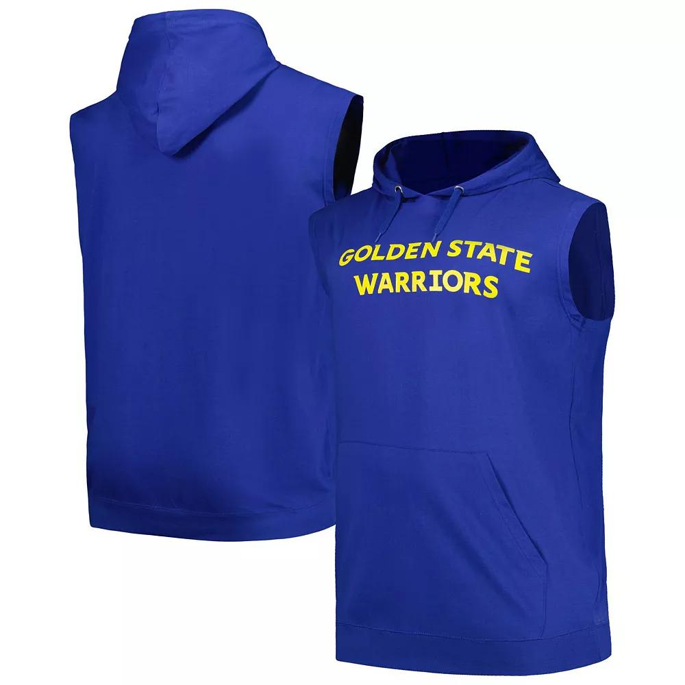 Men's Fanatics Branded Royal Golden State Warriors Big & Tall Jersey Muscle Pullover Hoodie,  Product Image