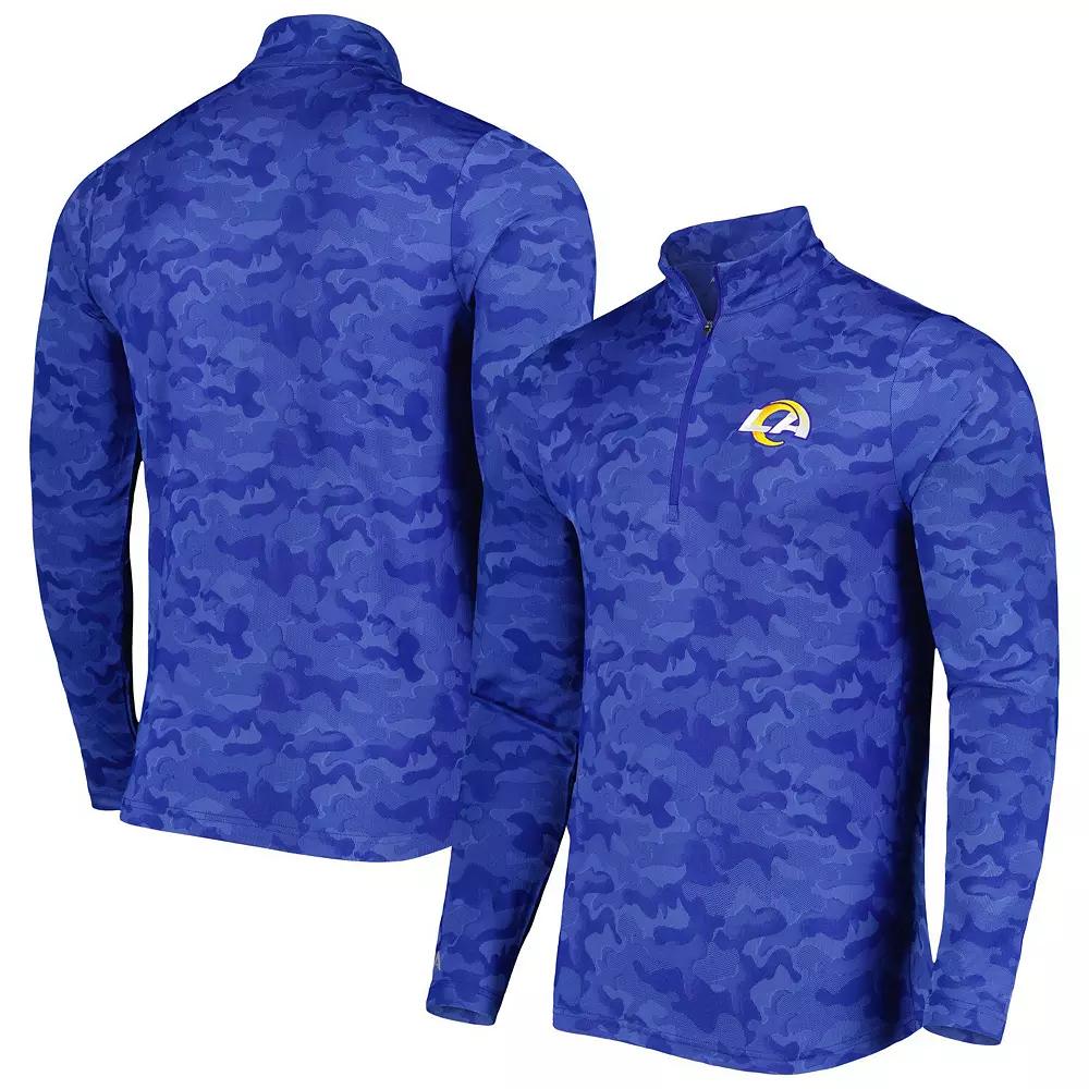 Men's Antigua Royal Los Angeles Rams Brigade Quarter-Zip Sweatshirt, Size: Large, Blue Product Image
