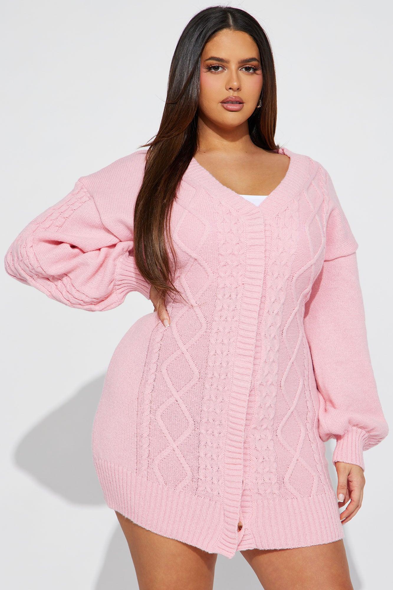 Julie Sweater Mini Dress - Pink Female Product Image